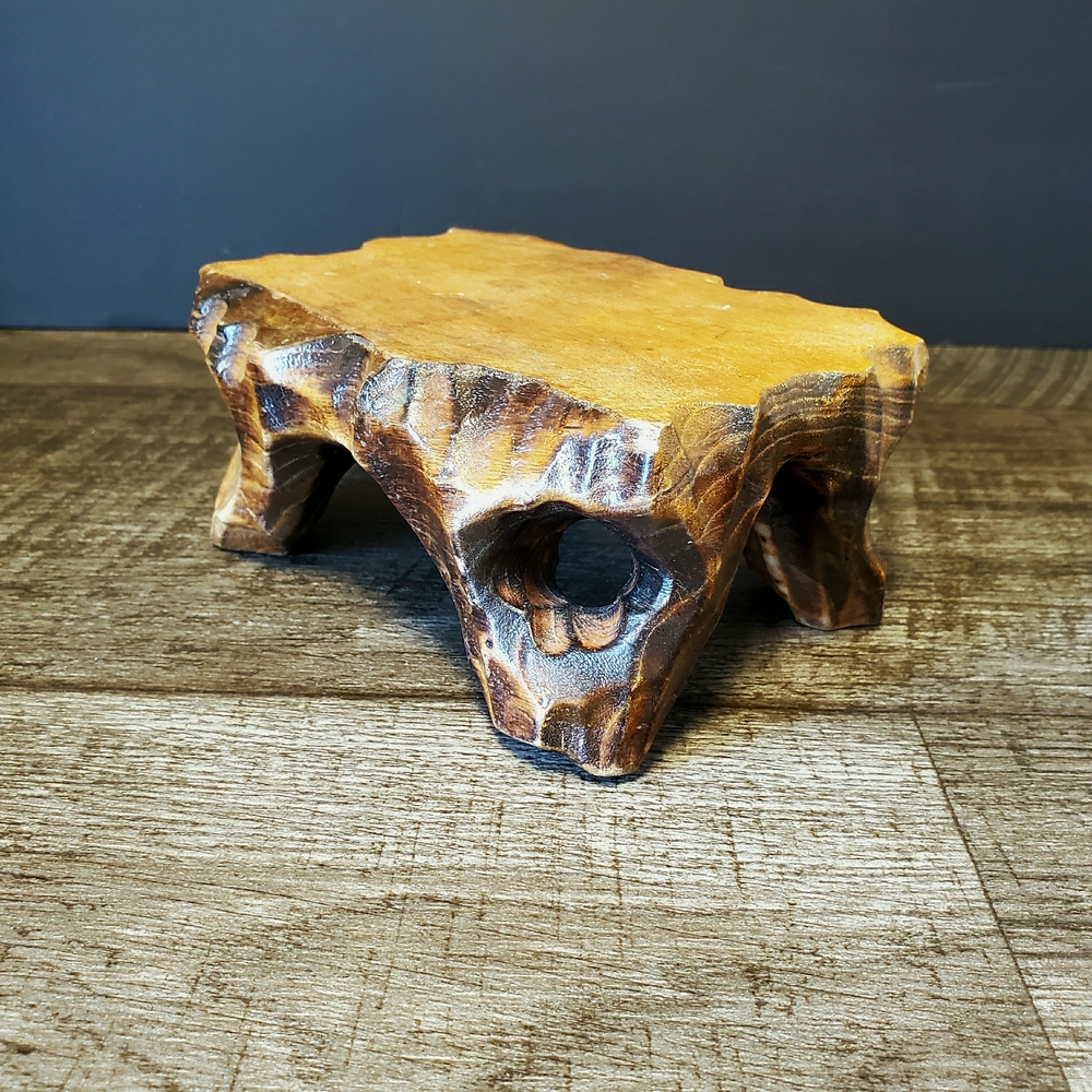 Artisan Carved Wooden Stand